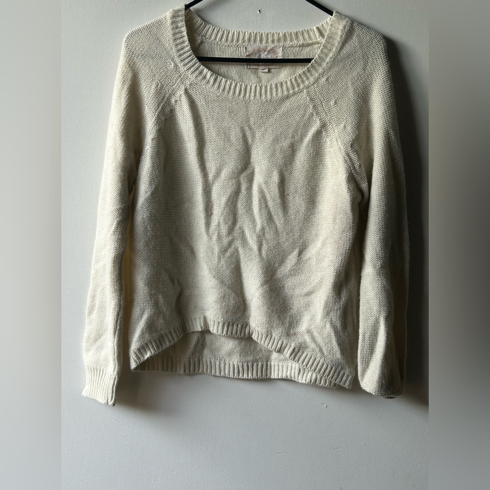 Anthropologie Cream Crew Neck Sweater